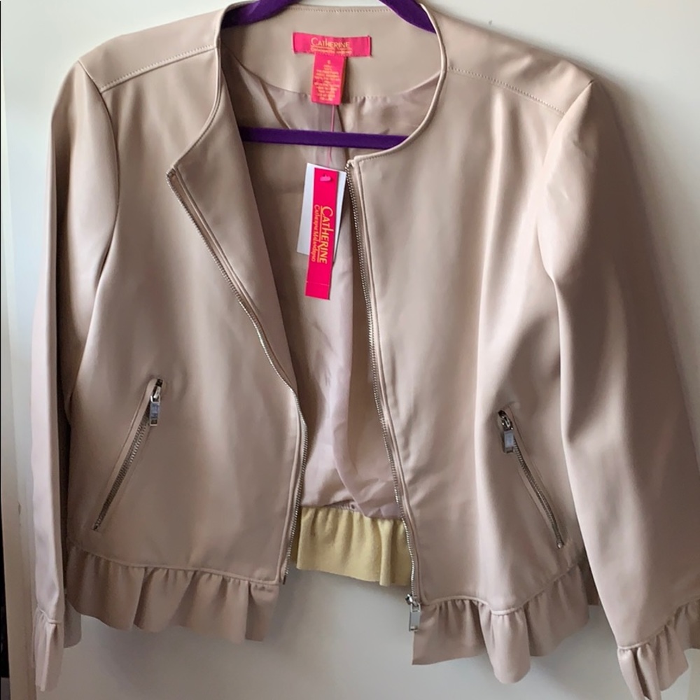 Cream leather jacket